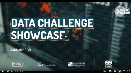 Slide saying Data Challenge Showcase January 2021